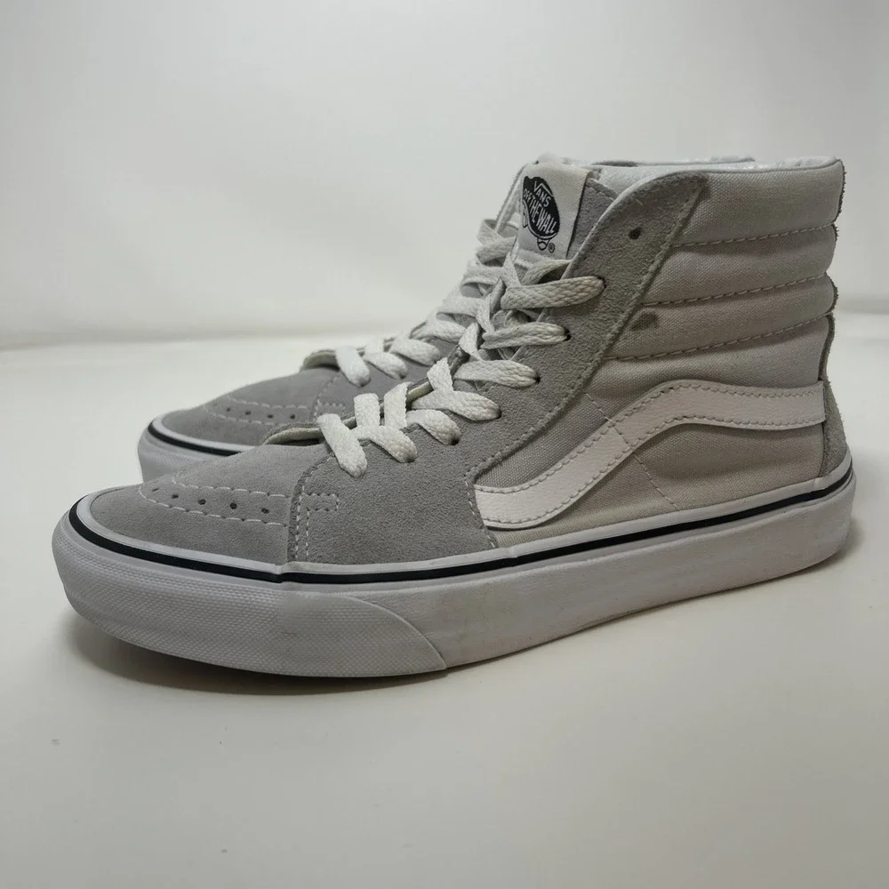 VANS Sk8-Hi Skate Sneakers Men's Sz 6.5 Women's Sz 8 Gray Dawn/ True White